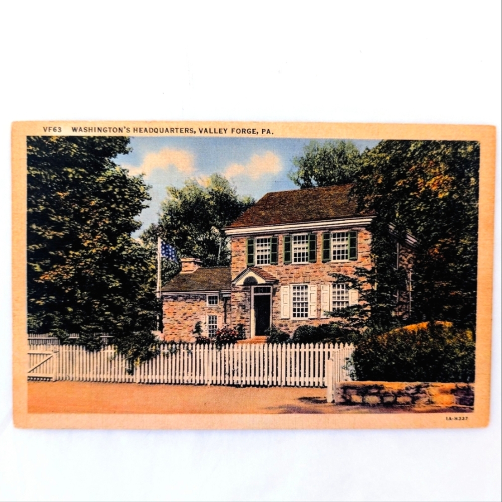 🏛️ Antique 1943 Postcard – Washington’s Headquarters, Valley Forge, PA 🏛️